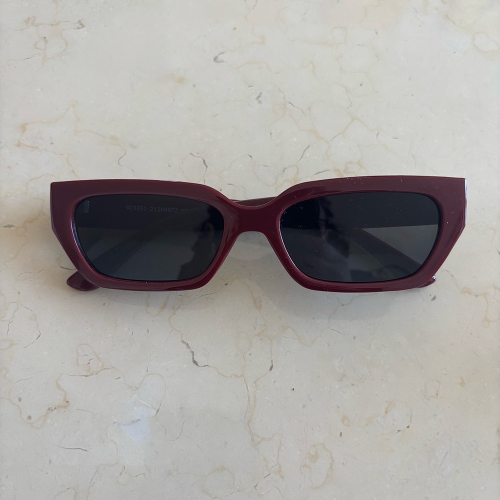 Women's Rectangle Sunglasses - Burgundy